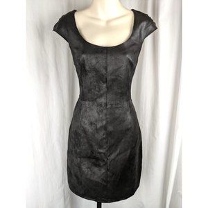 Anthropologie VELVET Black faux suede leather